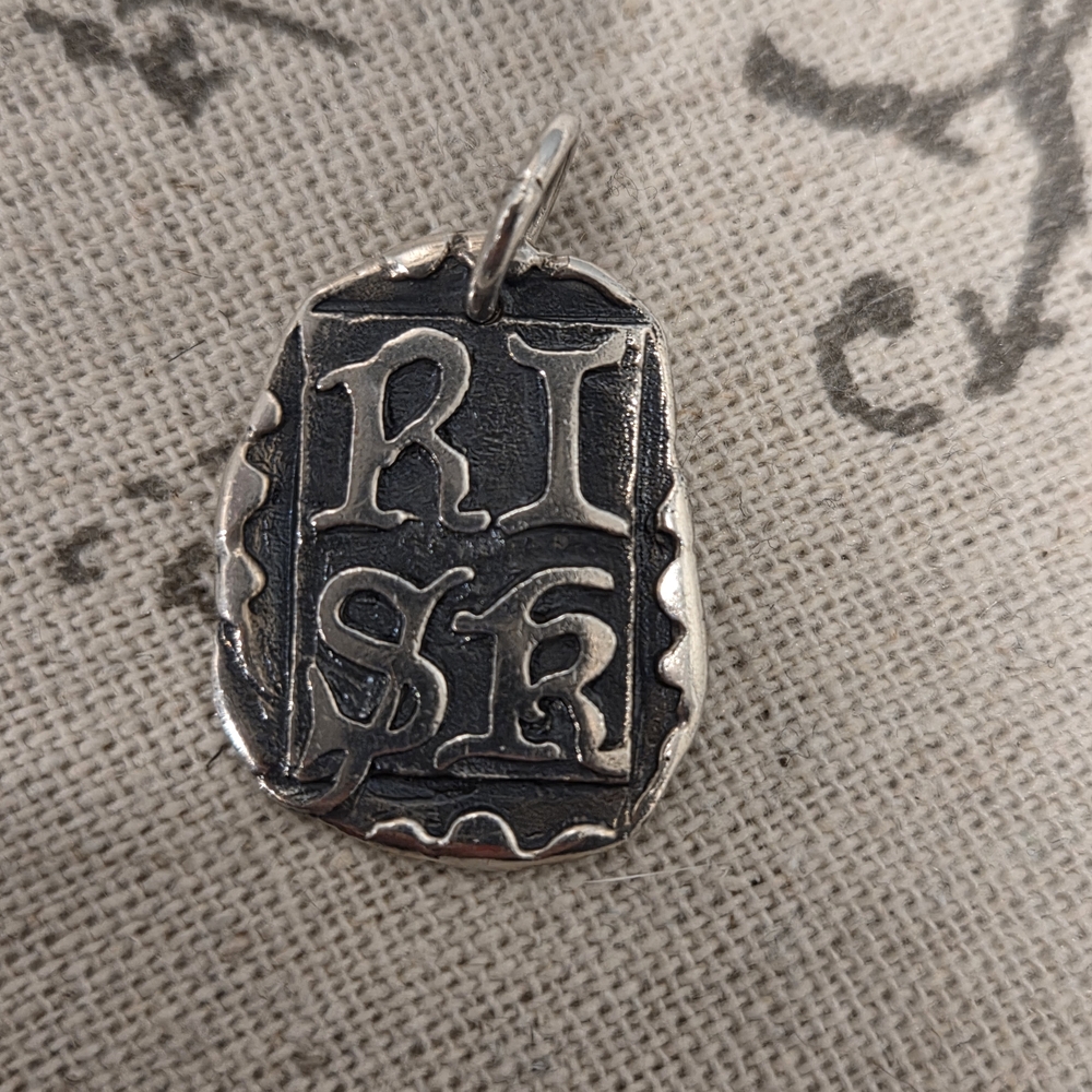 Silver Pendant with Engraved Letters